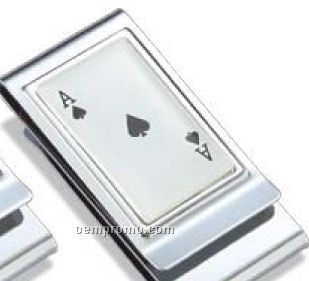 Ace Of Spades Metal Chrome Plated Money Clip
