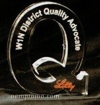 Acrylic Paperweight Up To 16 Square Inches / Letter Q