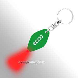 Eco Squeeze Flashlight Keychain - Green W/ Red LED