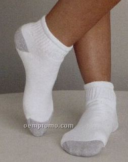 Gildan Men's Ankle Socks W/ Gray Heel & Toe