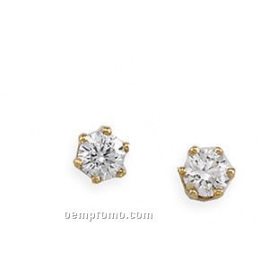 Ladies' 14ky 1/5 Ct Tw Diamond Round Earring (6 Prongs)