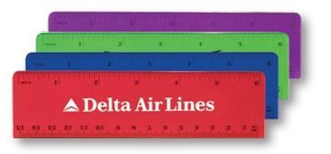 Plastic 6" Ruler W/ Inch & Metric Scale - 1 Color