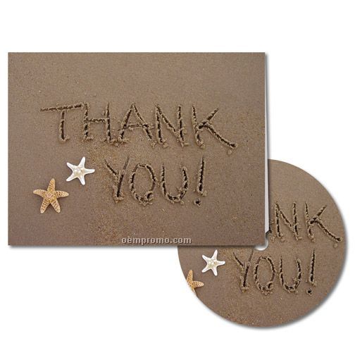 Sand Writing Thank You Note With Matching CD