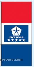 Single Face Dealer Free Flying Drape Flags - Five Star Blue