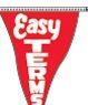 60' String Stock Pennants - Easy Terms - White/Red