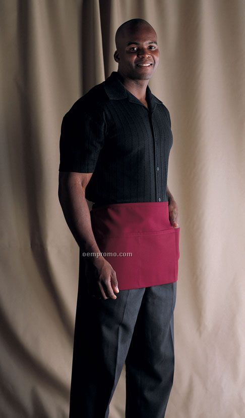 Fast Click Buckle Three Pocket Waist Apron W/ Webbing Belt