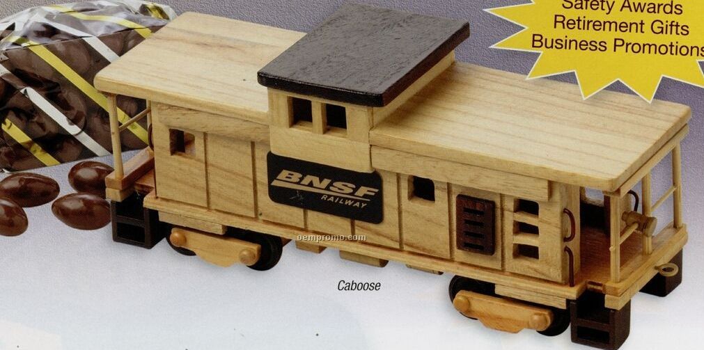 Wooden Train Caboose W/ Deluxe Mixed Nuts (No Peanuts)
