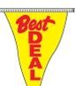 60' String Stock Pennants - Best Deal - Red/Yellow