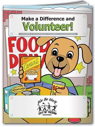 Action Pack Color Book W/Crayons & Sleeve - Make A Difference And Volunteer