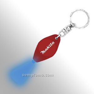 Eco Squeeze Flashlight Keychain - Red W/ Blue LED