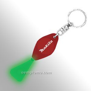 Eco Squeeze Flashlight Keychain - Red W/ Green LED