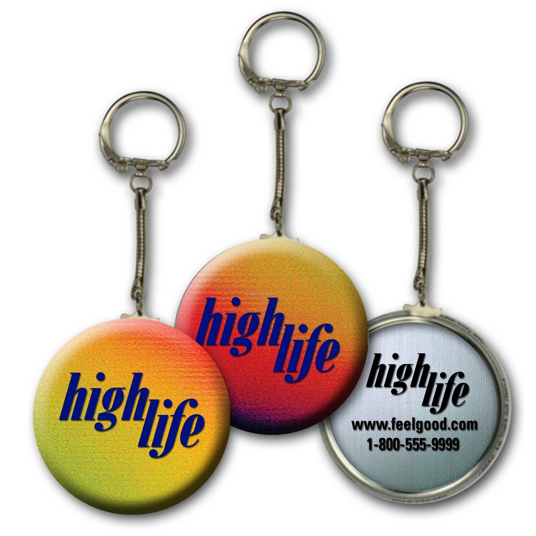 Metallic Key Chain W/3d Lenticular Changing Colors Effects (Custom)