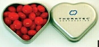 Silver Heart Tin Filled W/ Red Hots