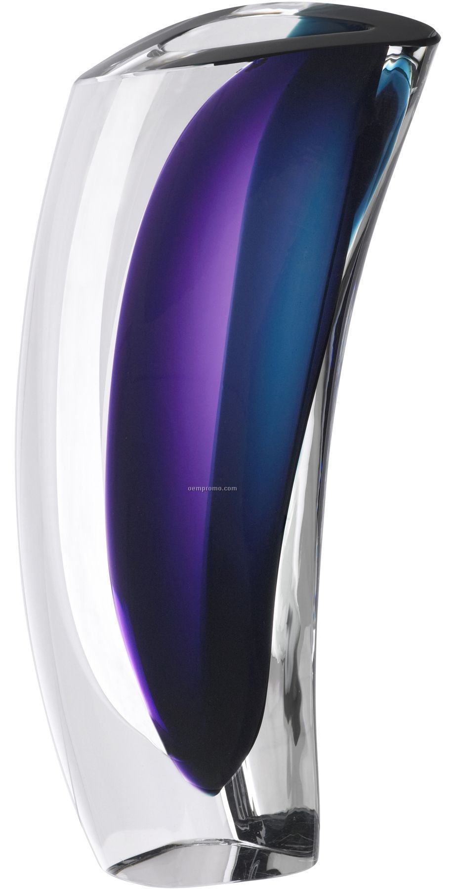 Aria Crystal Vase W/ Purple Accent By Goran Warff