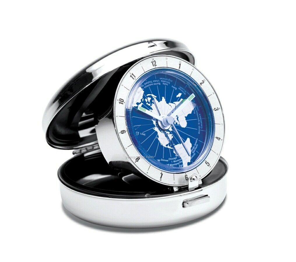 Pacifica Blue Dial World Time Travel Clock