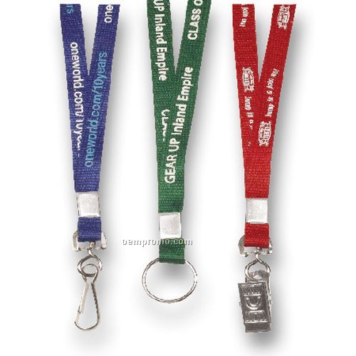 3/8" Polyester Lanyard With Split Ring