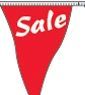 60' String Stock Pennants - Sale - White/Red
