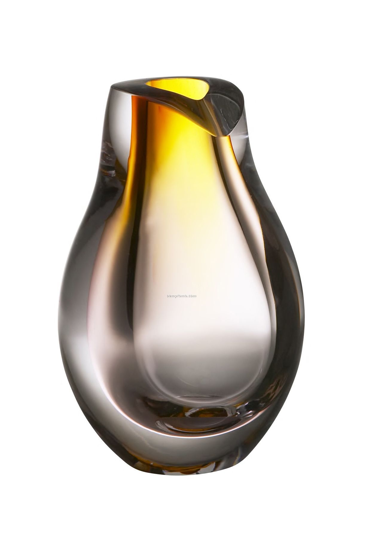 Opus Glass Water Drop Vase W/ Infused Color (8 1/4")