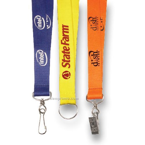 1" Polyester Lanyard With J Hook- 3 Day Service Upon Request
