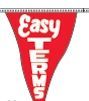 60' String Stock Pennants - Easy Terms - Red/White