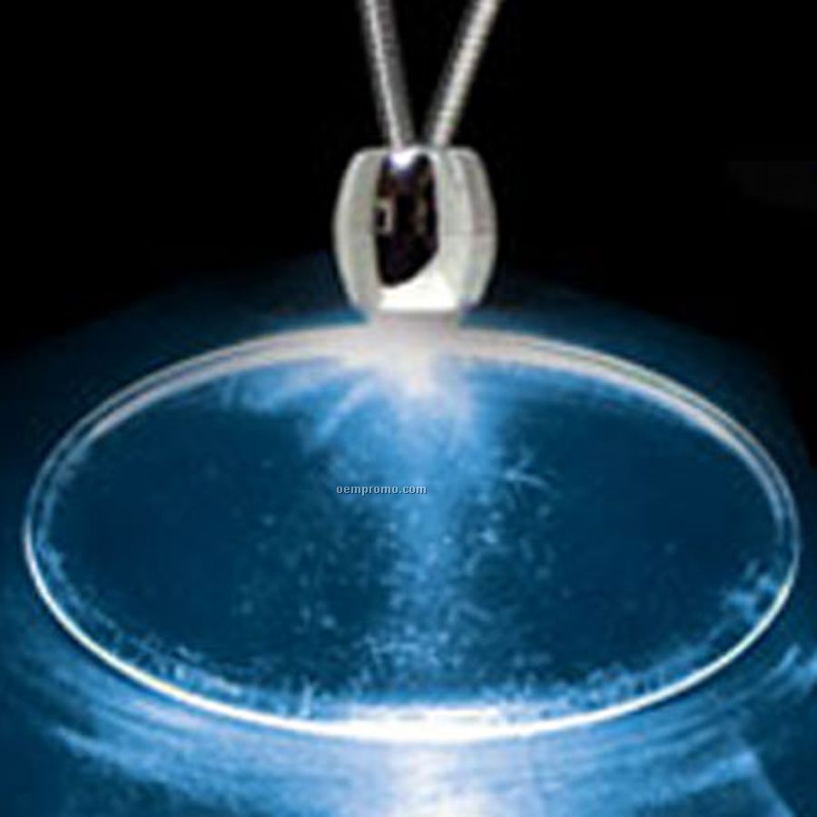 Blue Acrylic Oval Pendant Light Up Necklace