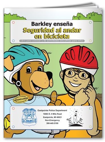 Spanish Fun Pack Coloring Book W/ Crayons - Barkley Teaches Bicycle Safety