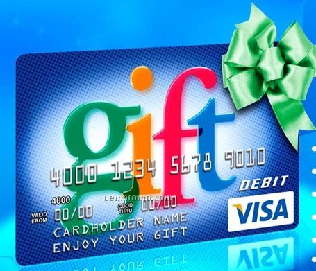 Visa Gift Card W/ Multi Colored Gift Lettering