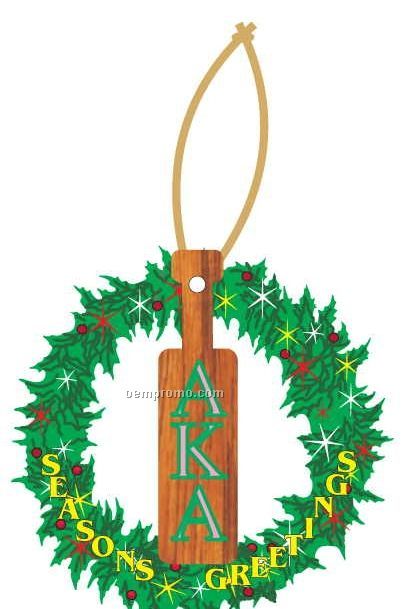 Alpha Kappa Alpha Sorority Paddle Wreath Ornament/ Mirror Back (10 Sq. In.)
