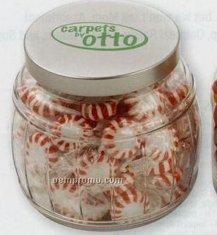 Custom Large Glass Barrel Jar W/ Chocolate Covered Almonds