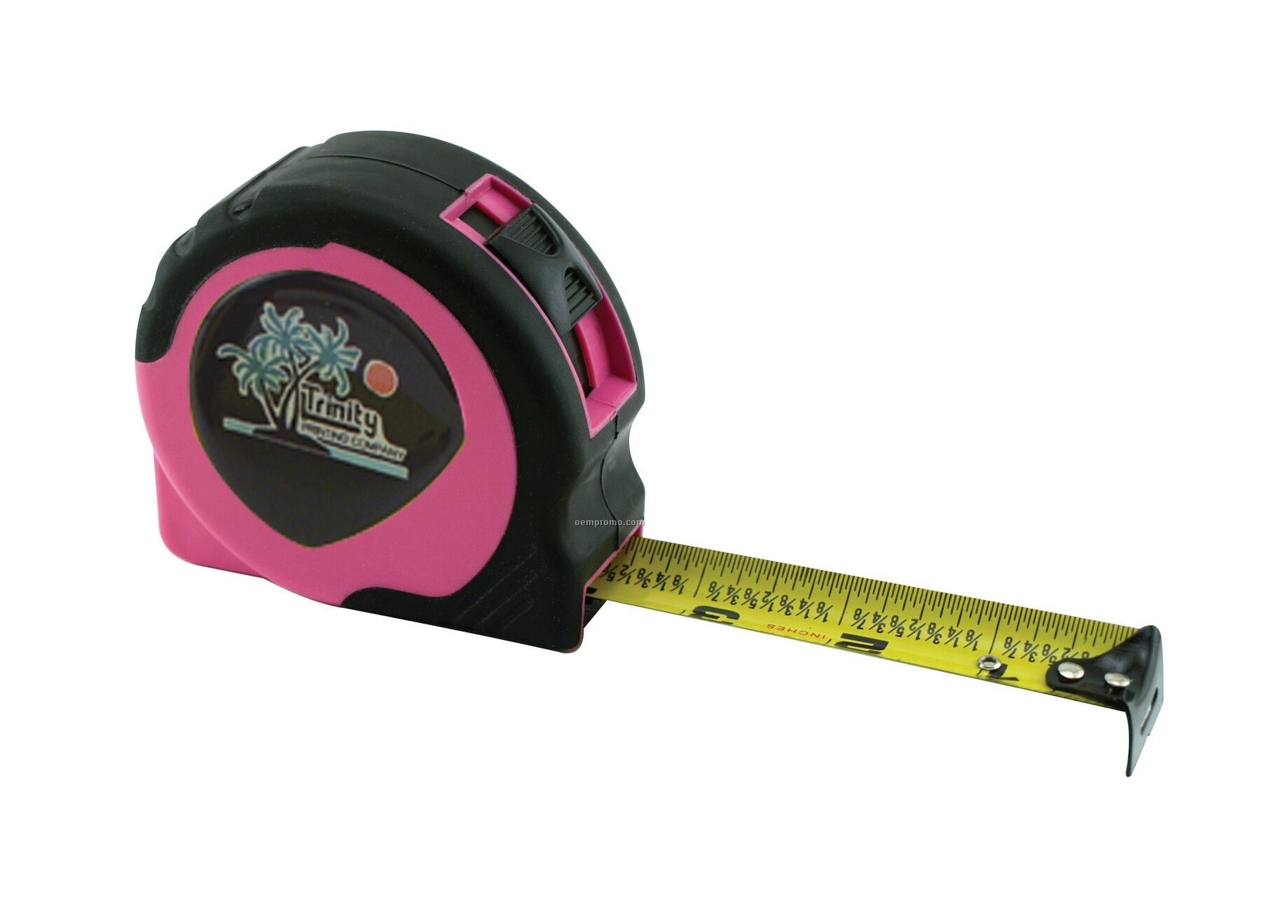 Women's Pink Retractable Power Tape Measure W/ Dome Label (25'x1