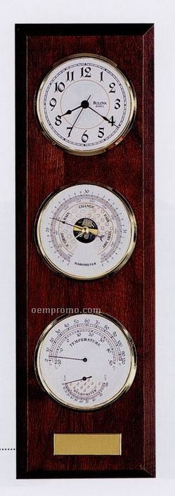 Bulova Fortitude Wall Clock W/ Solid Wood Case