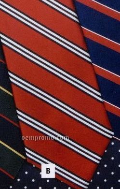 Career Silk Woven Striped Tie - Pattern Style B