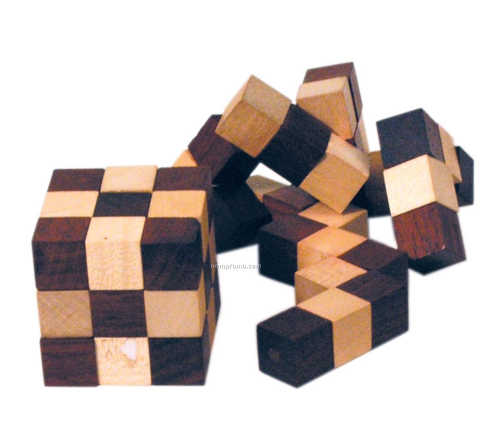 Elastic Cube Puzzle In Wood