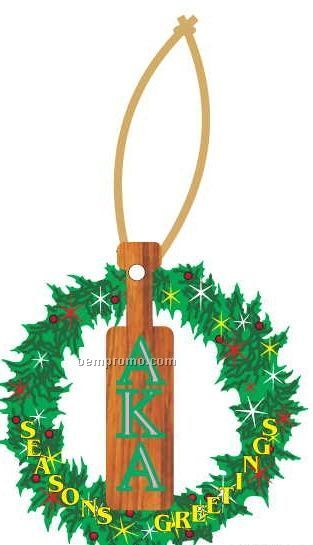Alpha Kappa Alpha Sorority Paddle Wreath Ornament/ Mirror Back (12 Sq. In.)