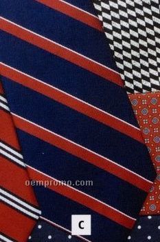 Career Silk Woven Striped Tie - Pattern Style C