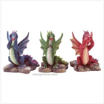 No Evil Dragon Figurines