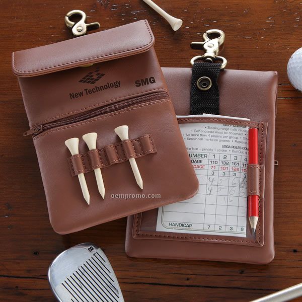 Corporate Leather Clip-on Golf Accessory Bag