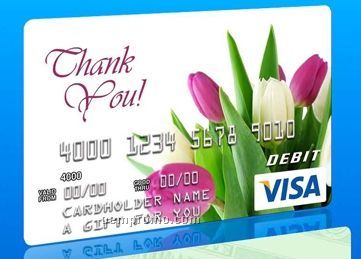 Thank You Visa Gift Card W/ Tulips