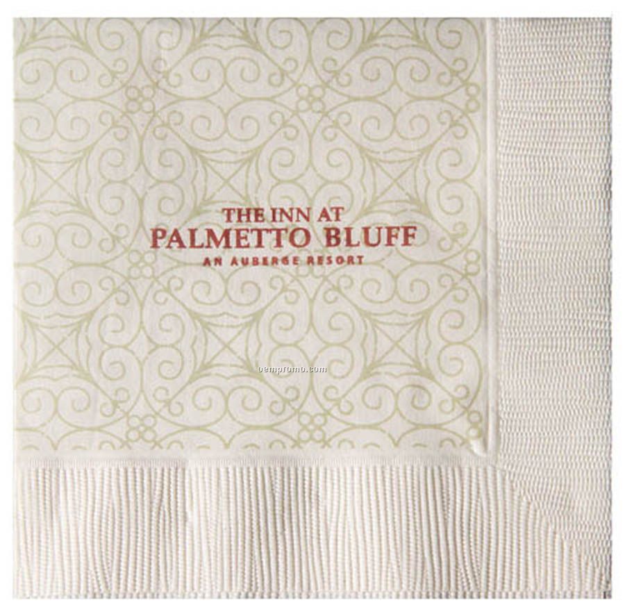 Vanilla 3-ply Coin Edge Embossed Beverage Napkins