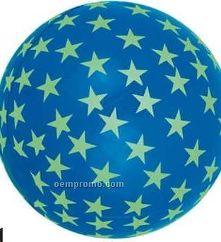 16" Inflatable Glow In Dark Star Beach Ball