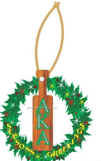 Alpha Kappa Alpha Sorority Paddle Wreath Ornament/ Mirror Back (2 Sq. Inch)