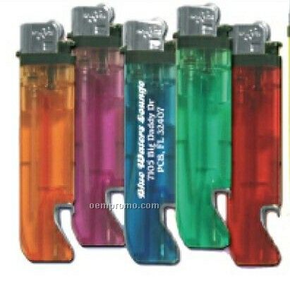 Disposable Lighter W/ Bottle Opener (Transparent & Solid)