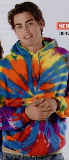 Dye-no-mite Rainbow Spiral Cut Hooded Sweatshirt