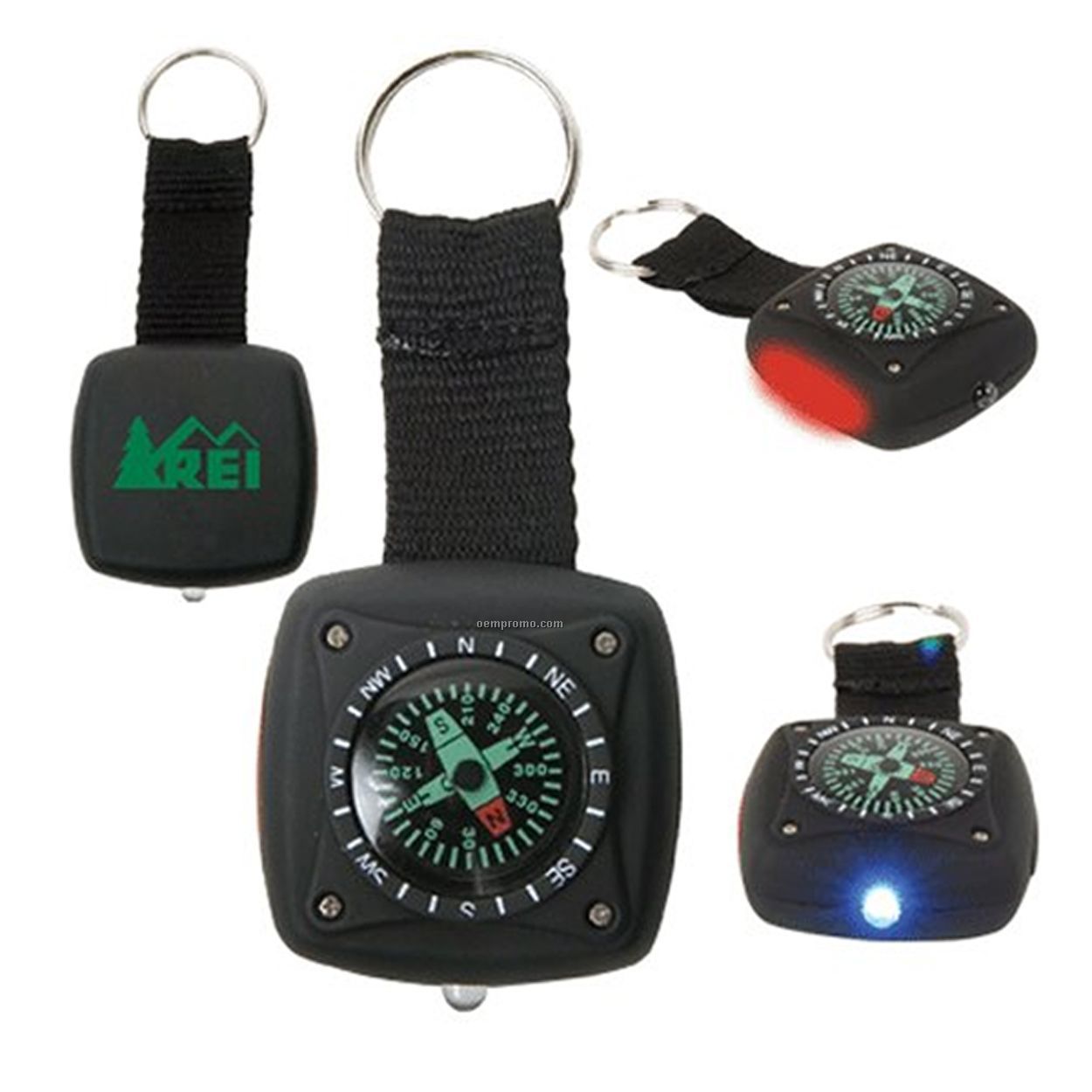 Light Up Military Compass W/ Red & White LED