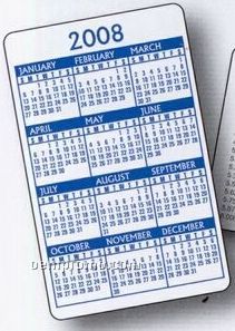 Stock Plastic Calendar Chart Card (4cp Front & Back)