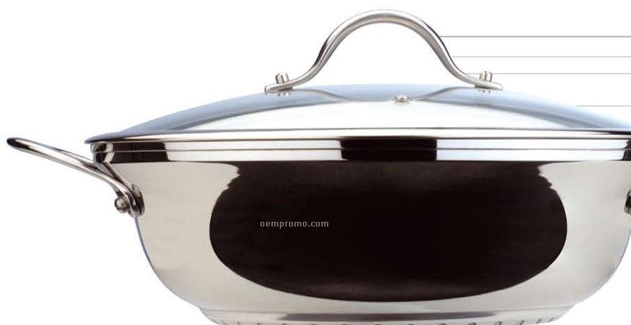 Tulip Wok Pan W/Stainless Steel Cover