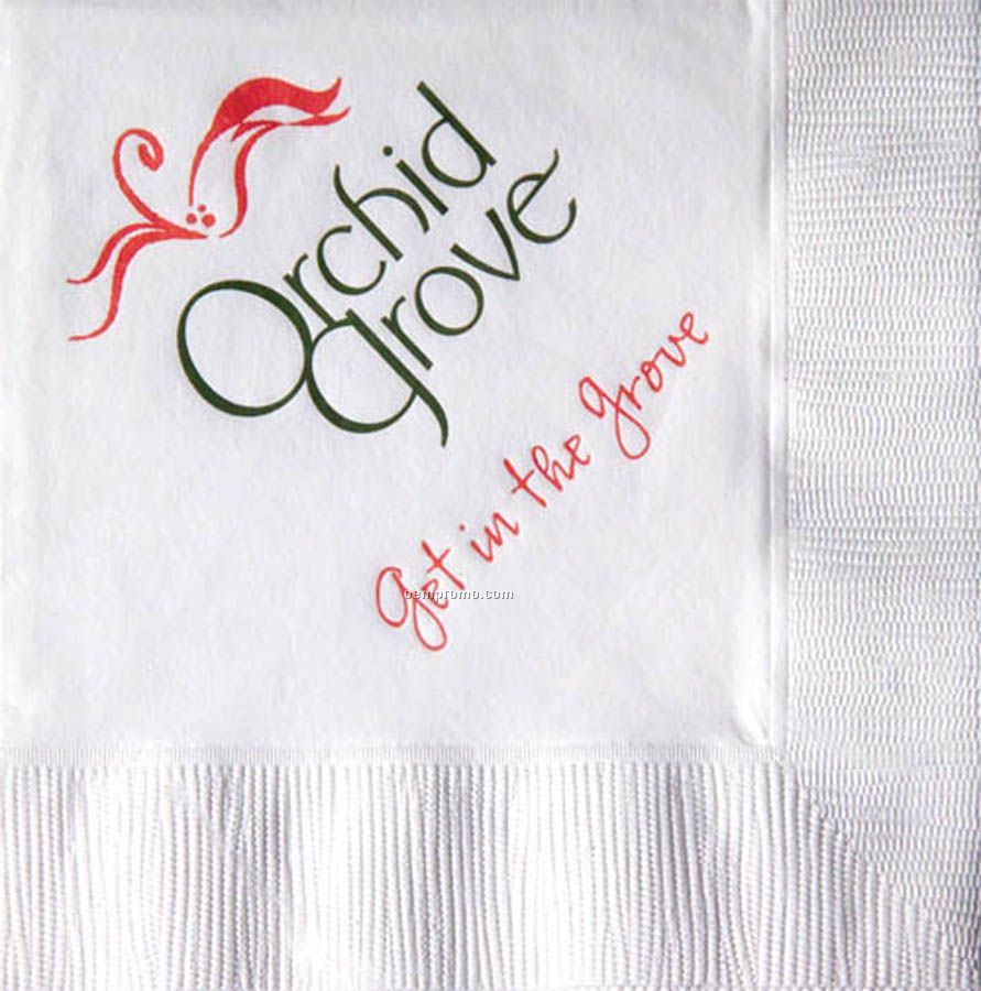 White 3-ply Beverage Coined Edge Embossed Napkins (Express Line)