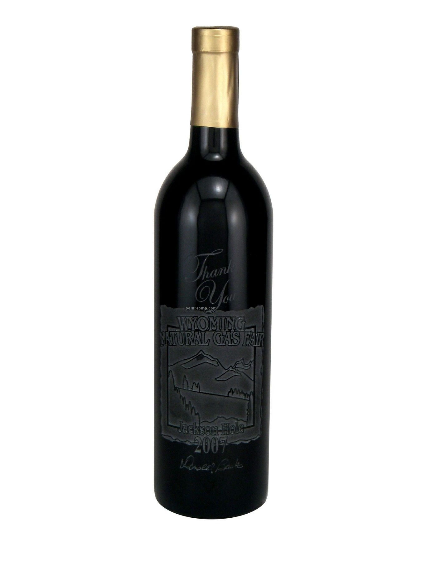 750ml Standard Merlot Wine Bottle Etched With No Color Fill
