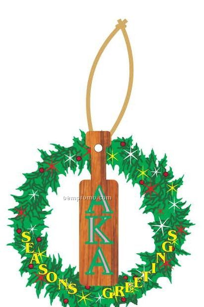 Alpha Kappa Alpha Sorority Paddle Wreath Ornament/ Mirror Back (3 Sq. Inch)