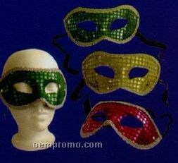 Sequin Mask W/Ribbon